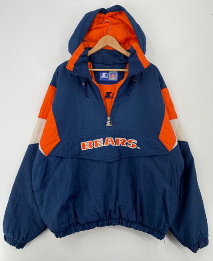 90's STARTER x CHICAGO BEARS Size XL Vintage NFL Nylon Jacket / A8761