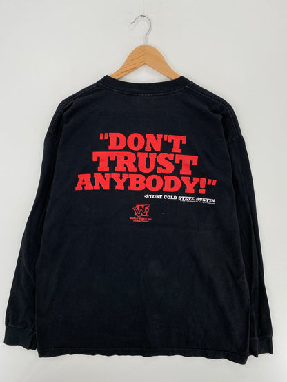 1998 WORLD WRESTLING FEDERATION Size XL Vintage Long Sleeve WWF T-Shirt / A4559