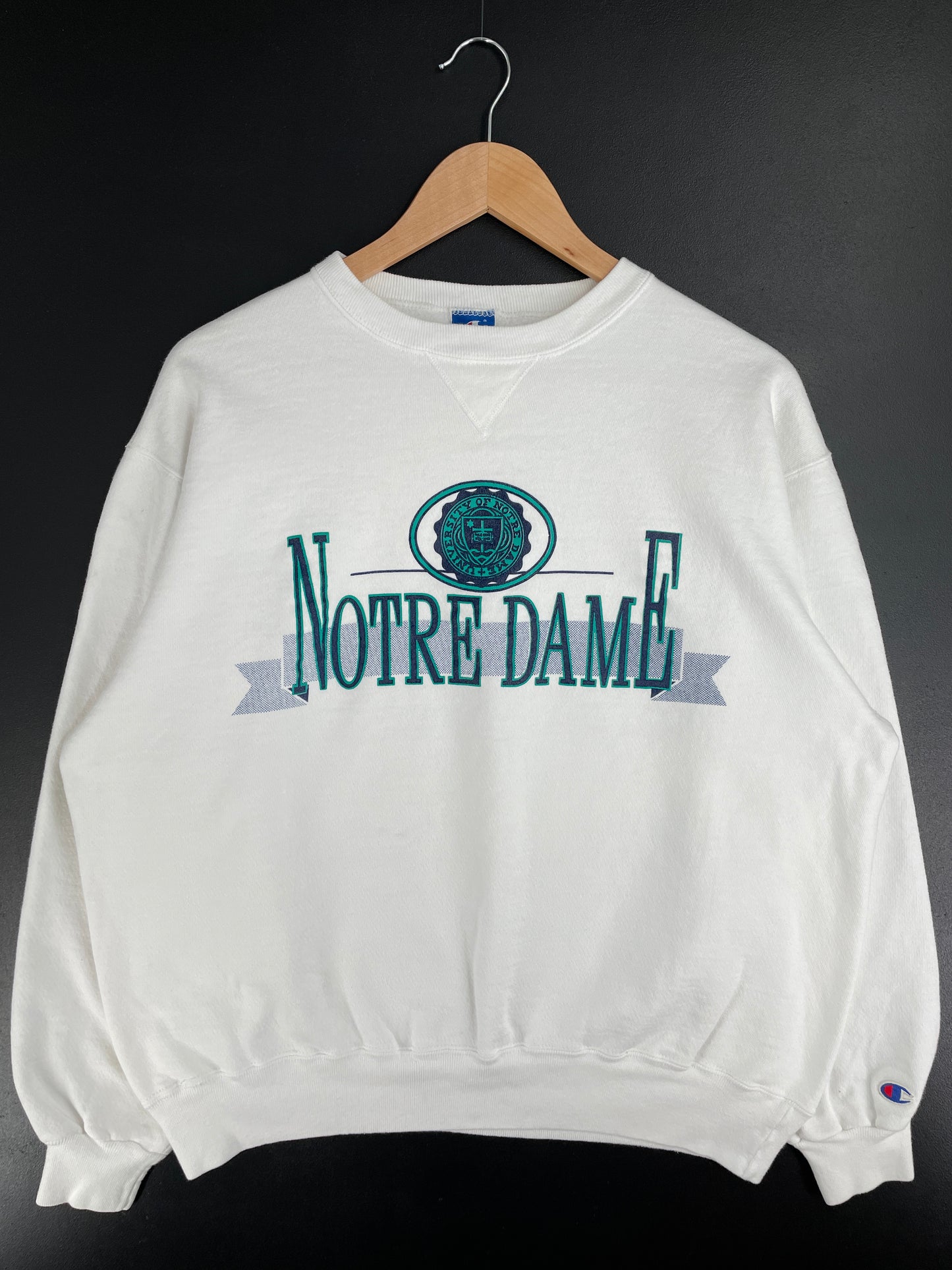 .90's CHAMPION x NOTRE DAME Made in USA Size XXL Vintage College Sweat-shirt / E2694S