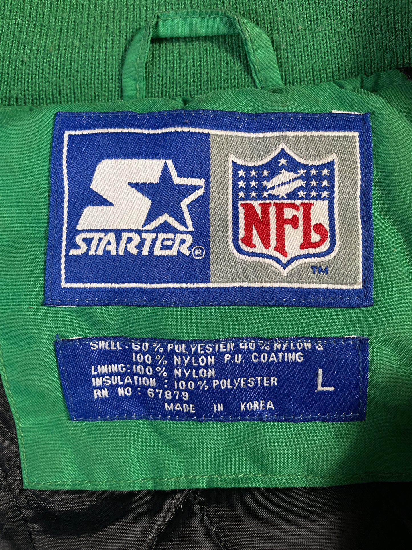 90’s STARTER x NEW YORK JETS Size L NFL Padded Nylon Jacket / A8281