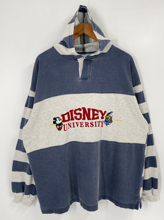 00' DISNEY UNIVERSITY Size XL Vintage Hoodie Rugby-shirt / K4711