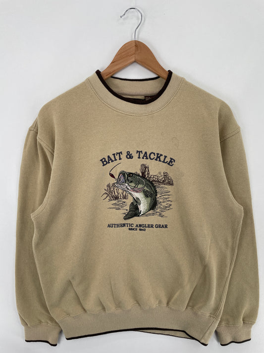 Vintage BASS FISH Size M Animal Sweat-Shirt / E350
