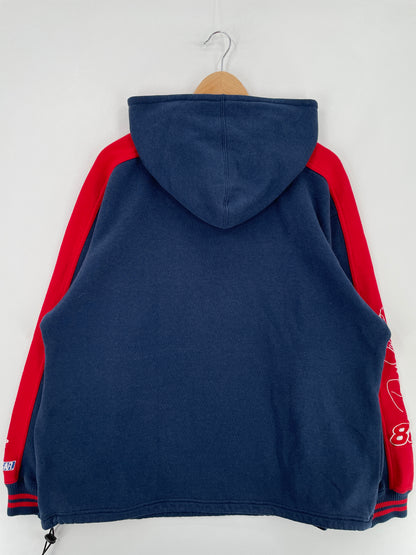 Vintage NASCAR DALE JARRETT Size XL Racing Half Zip Hoodie Sweat-shirt  E2044S