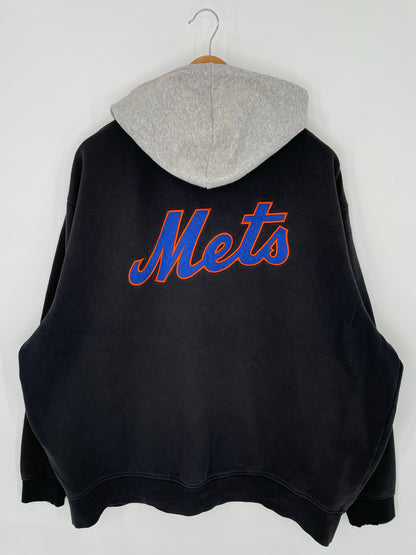 00’ NIKE NEW YORK METS Size XL MLB Hoodie Zip-up Sweat-Shirts/ K9101