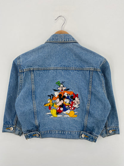 00' DISNEY MICKEY AND FRIENDS Approx. Kids Size M Vintage Denim Jacket / A5887