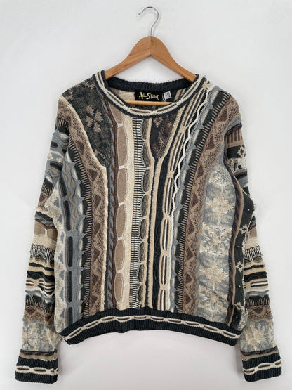 Vintage 3D COOGI-Style Size L Knit Sweater / A7662