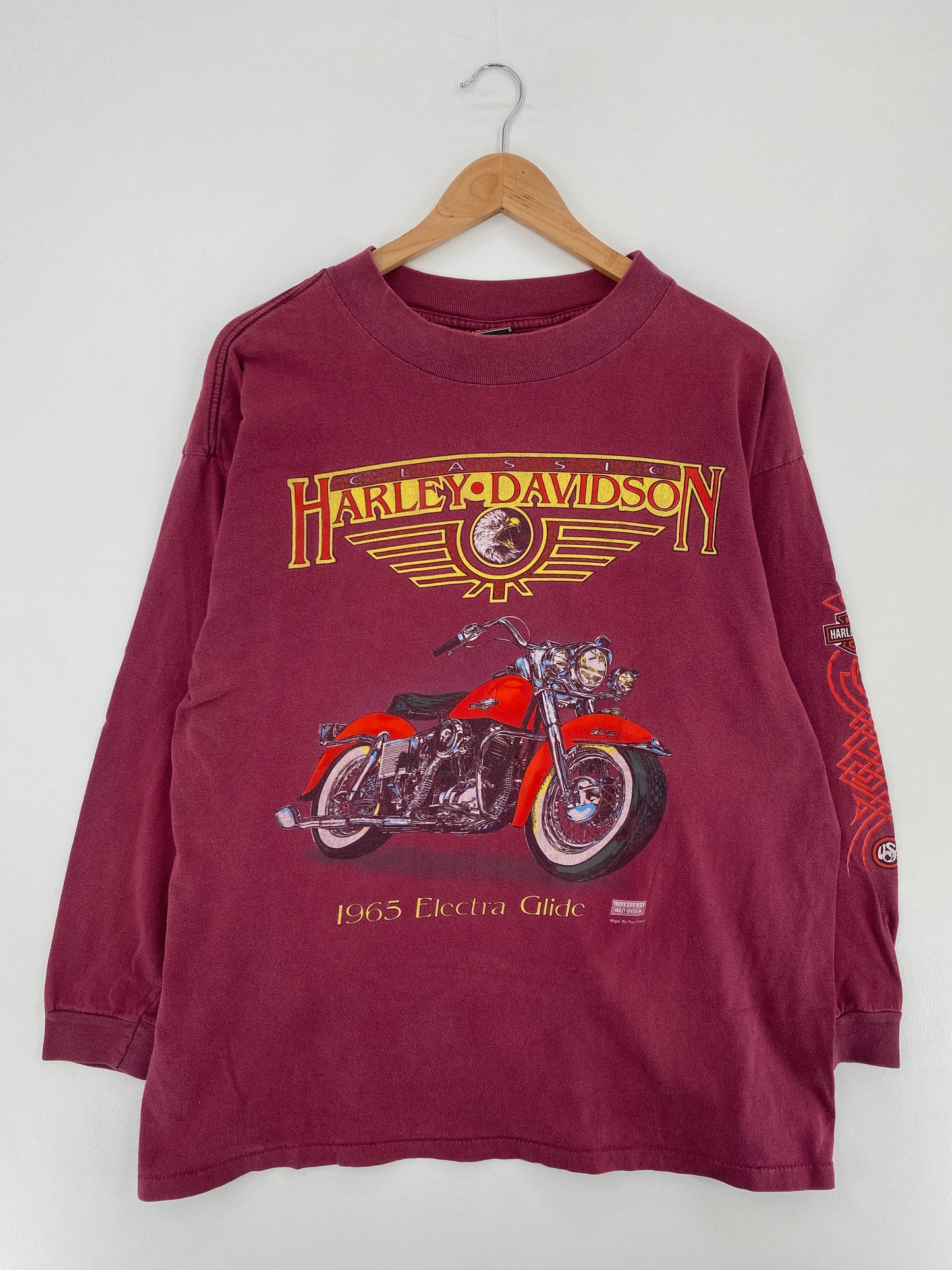 .90's HARLEY DAVIDSON Made in USA Size XL Vintage Long Sleeve T-Shirt / E516