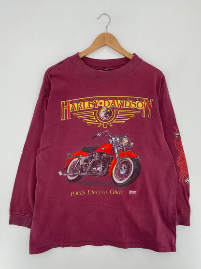 .90's HARLEY DAVIDSON Made in USA Size XL Vintage Long Sleeve T-Shirt / E516