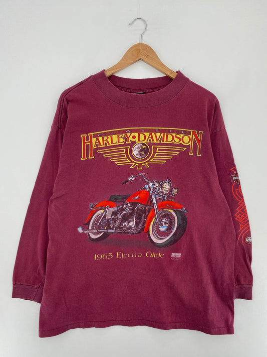 .90's HARLEY DAVIDSON Made in USA Size XL Vintage Long Sleeve T-Shirt / E516