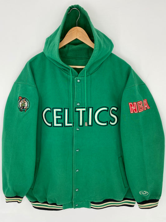 Vintage BOSTON CELTICS Size XL Vintage NBA Hoodie Sweat Outerwear / K8968