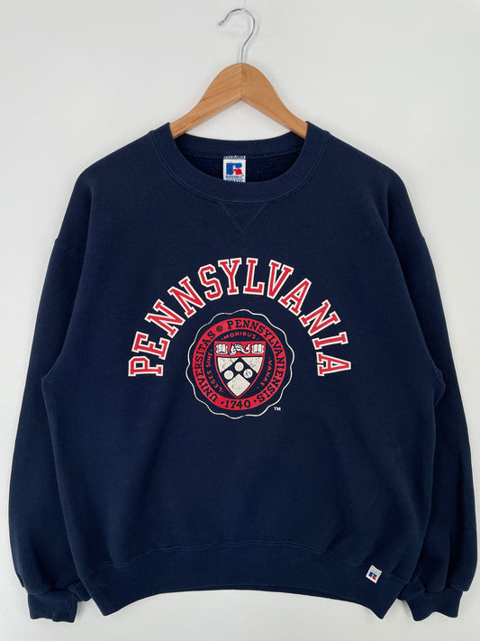 90's RUSSELL x PENNSYLVANIA Made in USA Size L Vintage College Sweat-Shirt / A9419