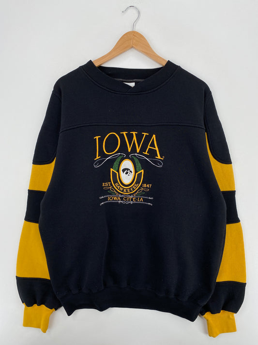 90's UNIVERSITY OF IOWA Size XL Vintage College Sweat - Shirt/ A5561