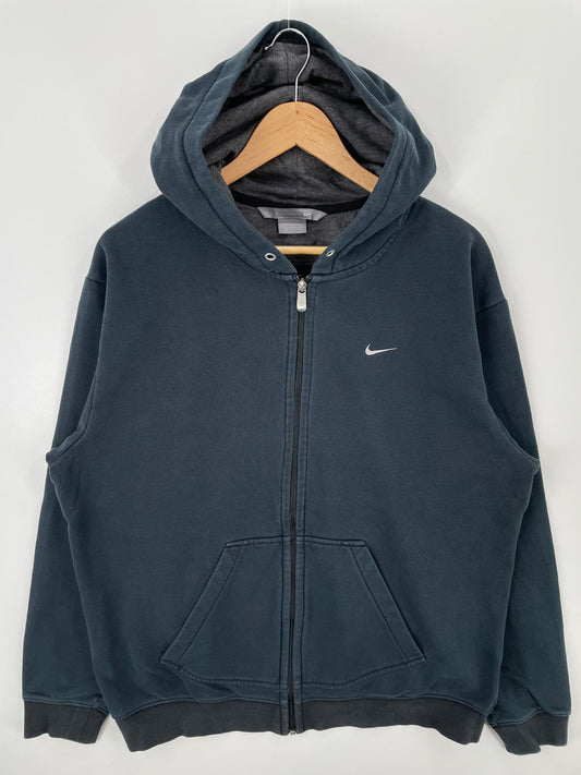 00' NIKE MINI SWOOSH Size L Vintage Hoodie Zip-up Sweat-shirt / A315