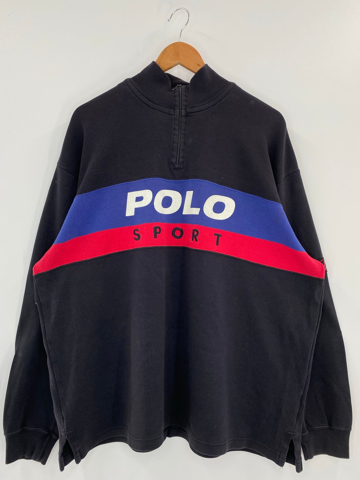 90’s POLO SPORTS RALPH LAUREN Size L Vintage Half-zip Polo-shirt / K4298