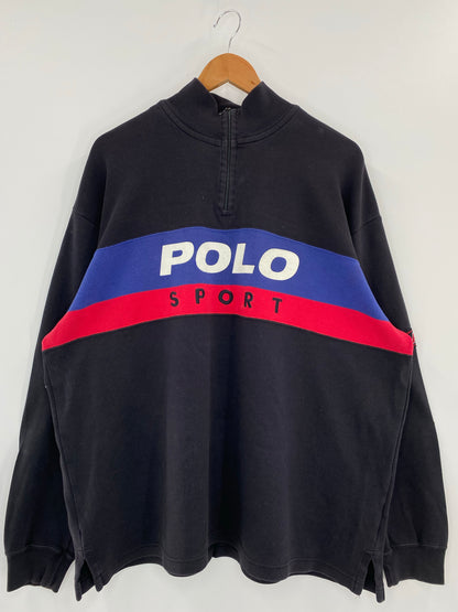 90’s POLO SPORTS RALPH LAUREN Size L Vintage Half-zip Polo-shirt / K4298