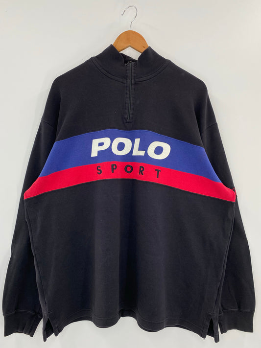 90’s POLO SPORTS RALPH LAUREN Size L Vintage Half-zip Polo-shirt / K4298