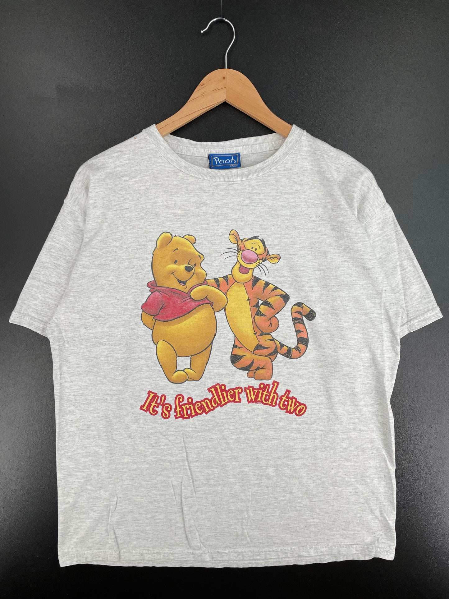 00' DISNEY POOH TIGGER Size L Vintage T-Shirt / A2157