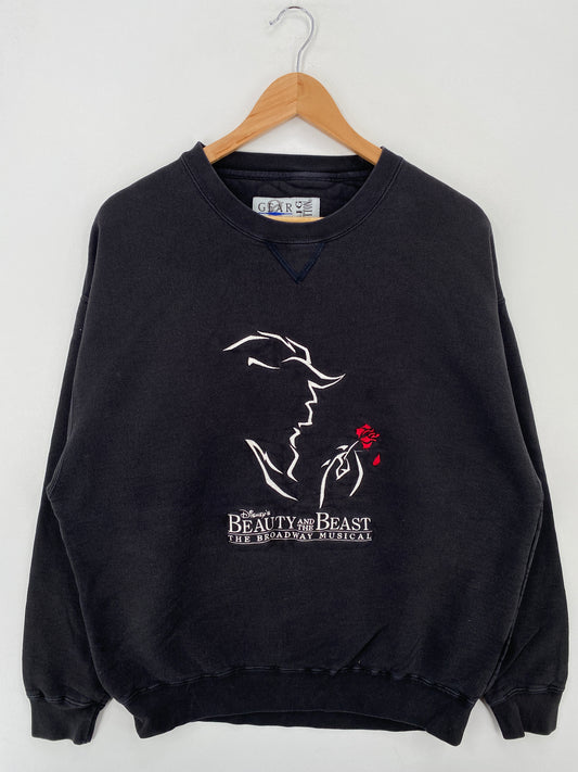 90’s DISNEY BEAUTY AND THE BEAST Size L Vintage Sweat-shirt / A7931
