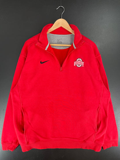 Vintage NIKE x OHIO STATE Size L Vintage College Half Zip Sweat Shirt / E6712S