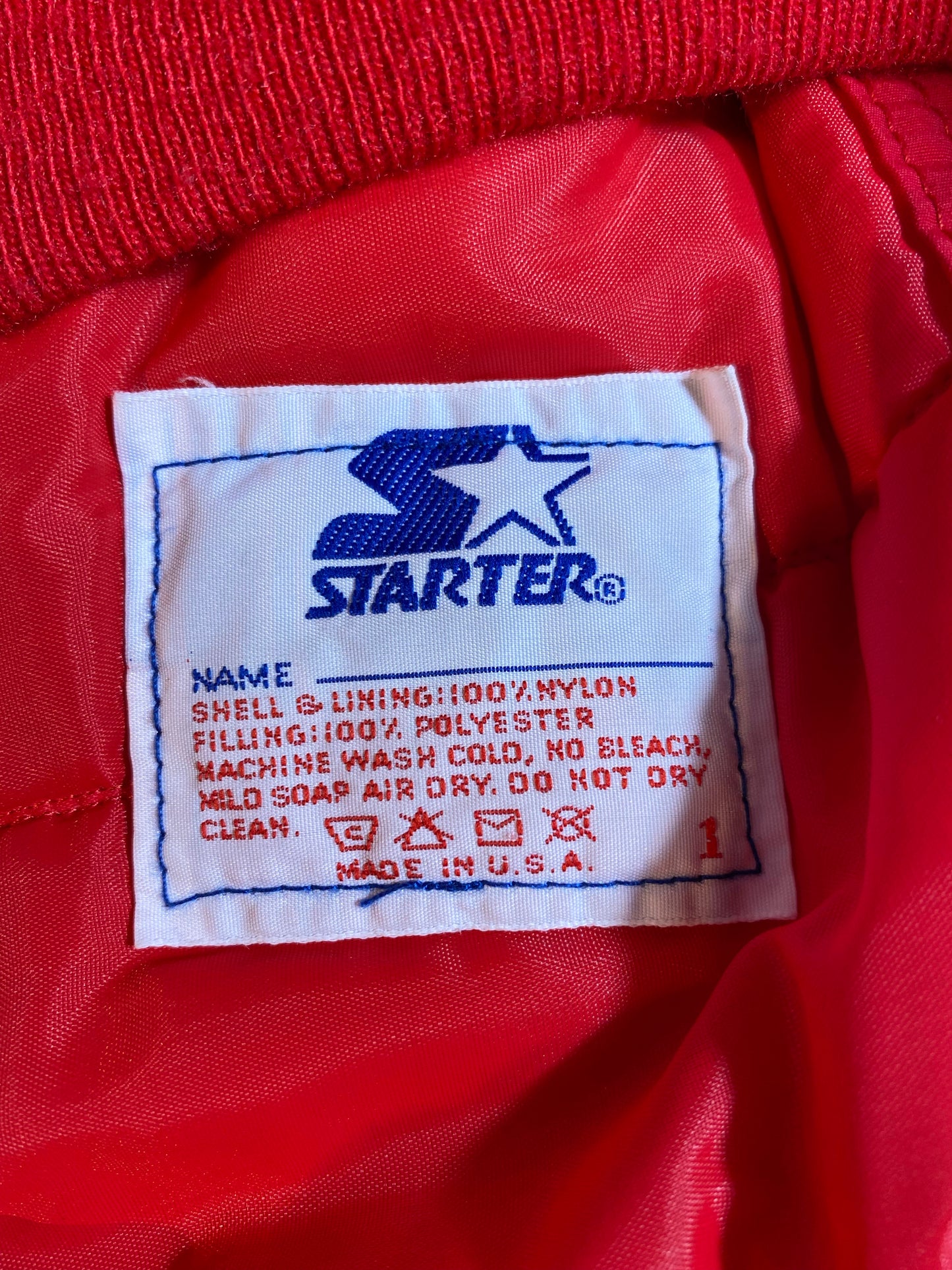 Vintage STARTER x INDIANA Made in USA Size XL Nylon Padded Jacket  / K8331