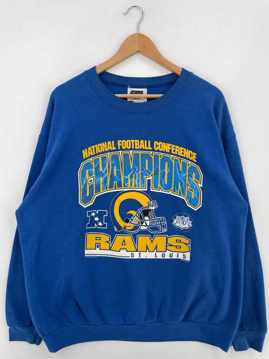 2000 ST. LOUIS RAMS Made in USA Size XL Vintage NFL Sweat-Shirt / E1178