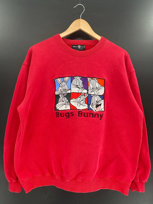 1995' LOONEY TUNES BUGS BUNNY Size M Vintage Sweat-shirt / K5221