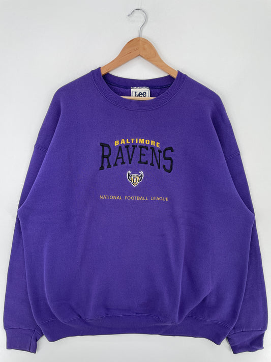 90's BALTIMORE RAVENS Made in USA Size XXL Vintage NFL Sweat-Shirt / A9857