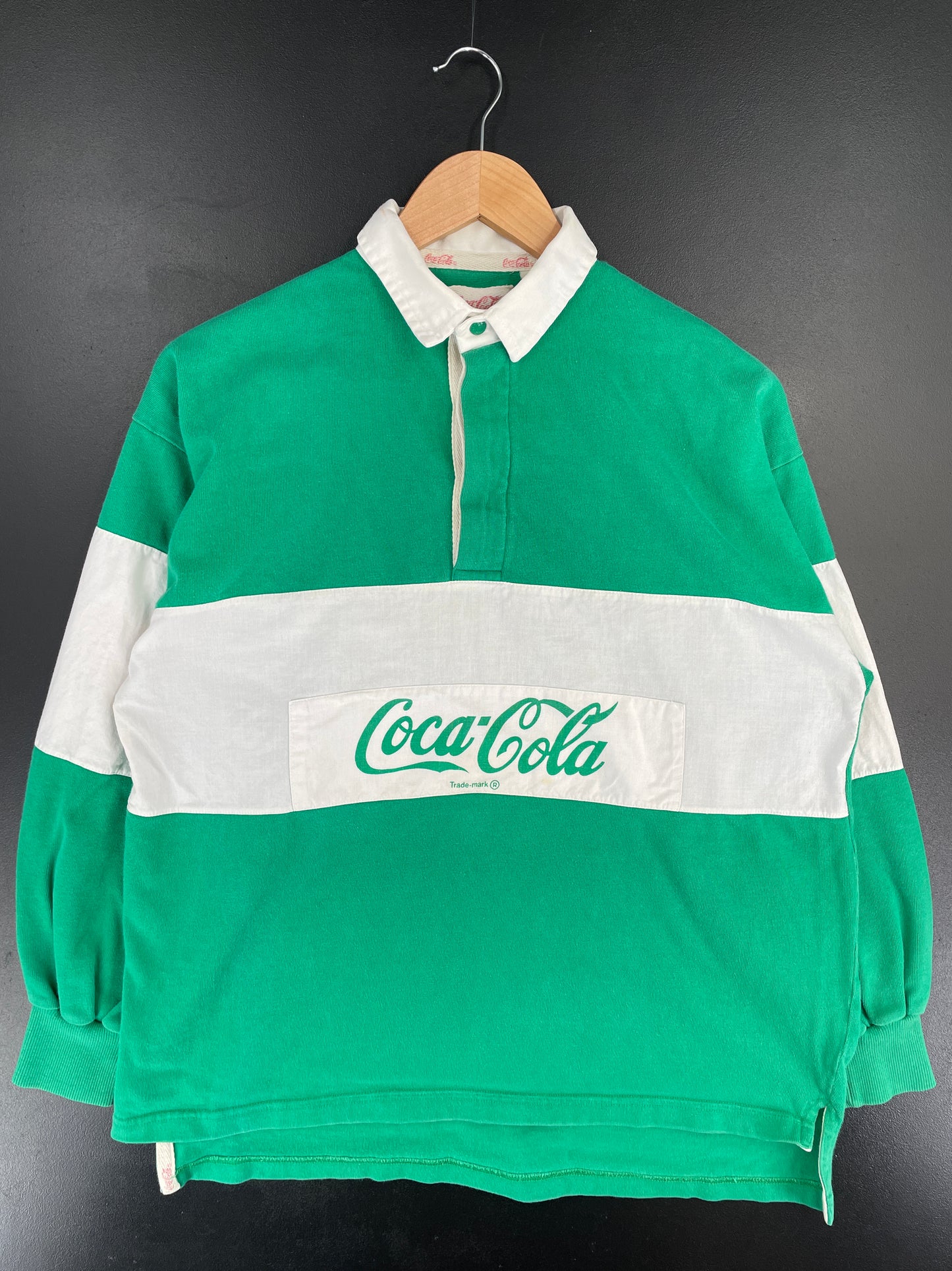 80’s COCA COLA Size L Vintage Rugby Shirt / E5502B