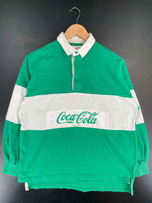 80’s COCA COLA Size L Vintage Rugby Shirt / E5502B