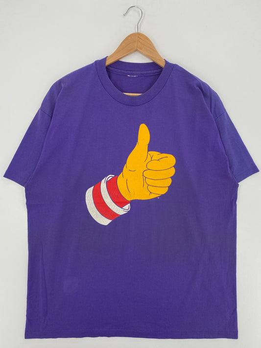 90's RONALD MCDONALD THUMBS UP ONE YEAR HAND Size No Tag(Approx.XL) Vintage T-Shirts / A4754