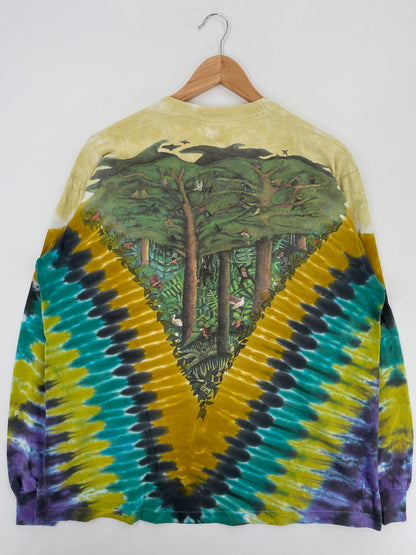 90's TIE-DYE ELEPHANT Made in USA Size XL Vintage Long Sleeve T-Shirts / A4756