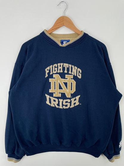 90's STARTER x NOTRE DAME FIGHTING IRISH Size L Vintage College Sweat-Shirt / A9512