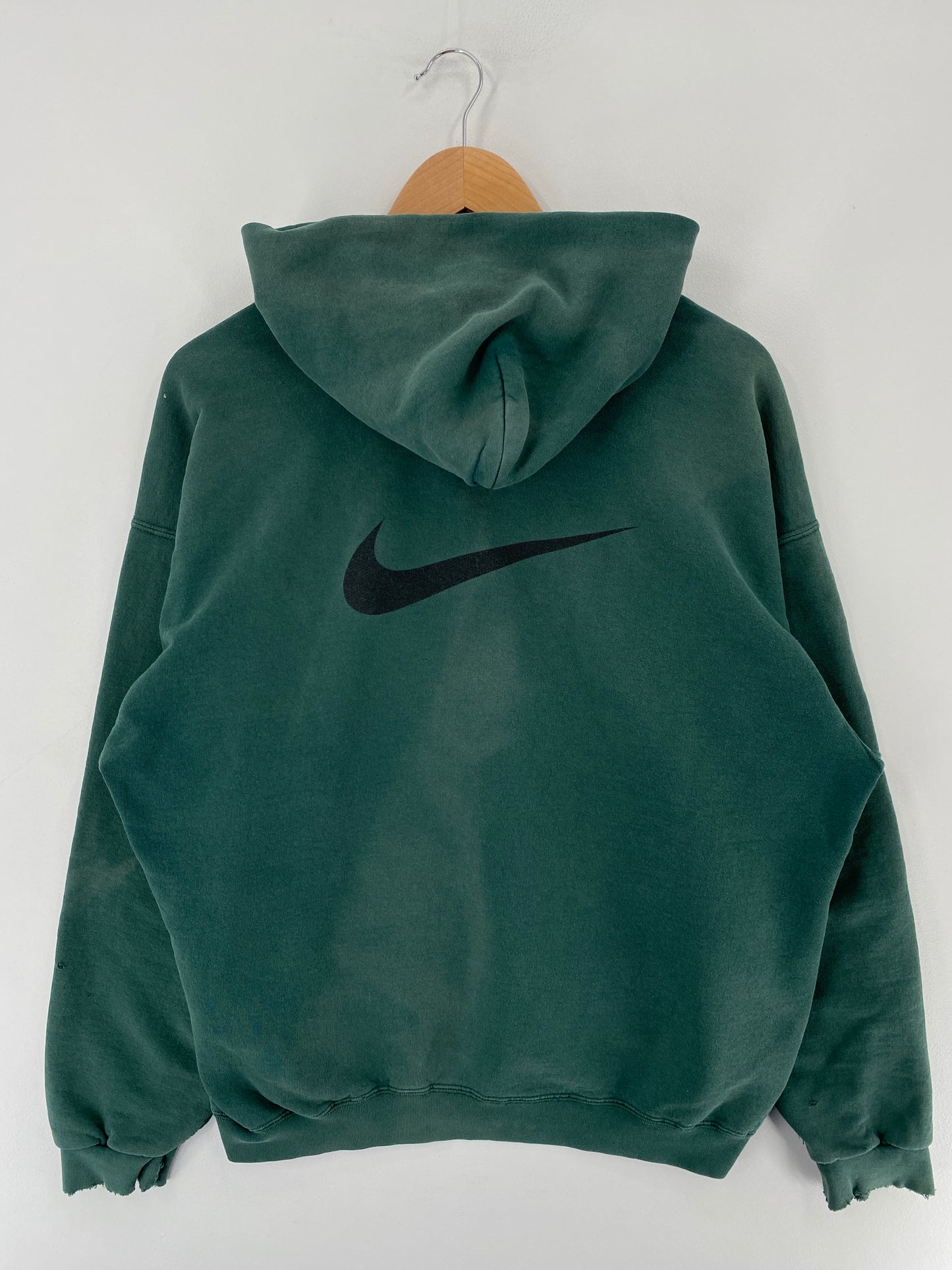 90's NIKE MINI SWOOSH Made in USA Size L Vintage Zip up Hoodie Sweat-shirt / E5702S