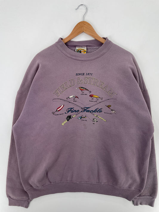90's FIELD & STREAM Made in USA Size XL Vintage Animal Sweat-Shirt / E349