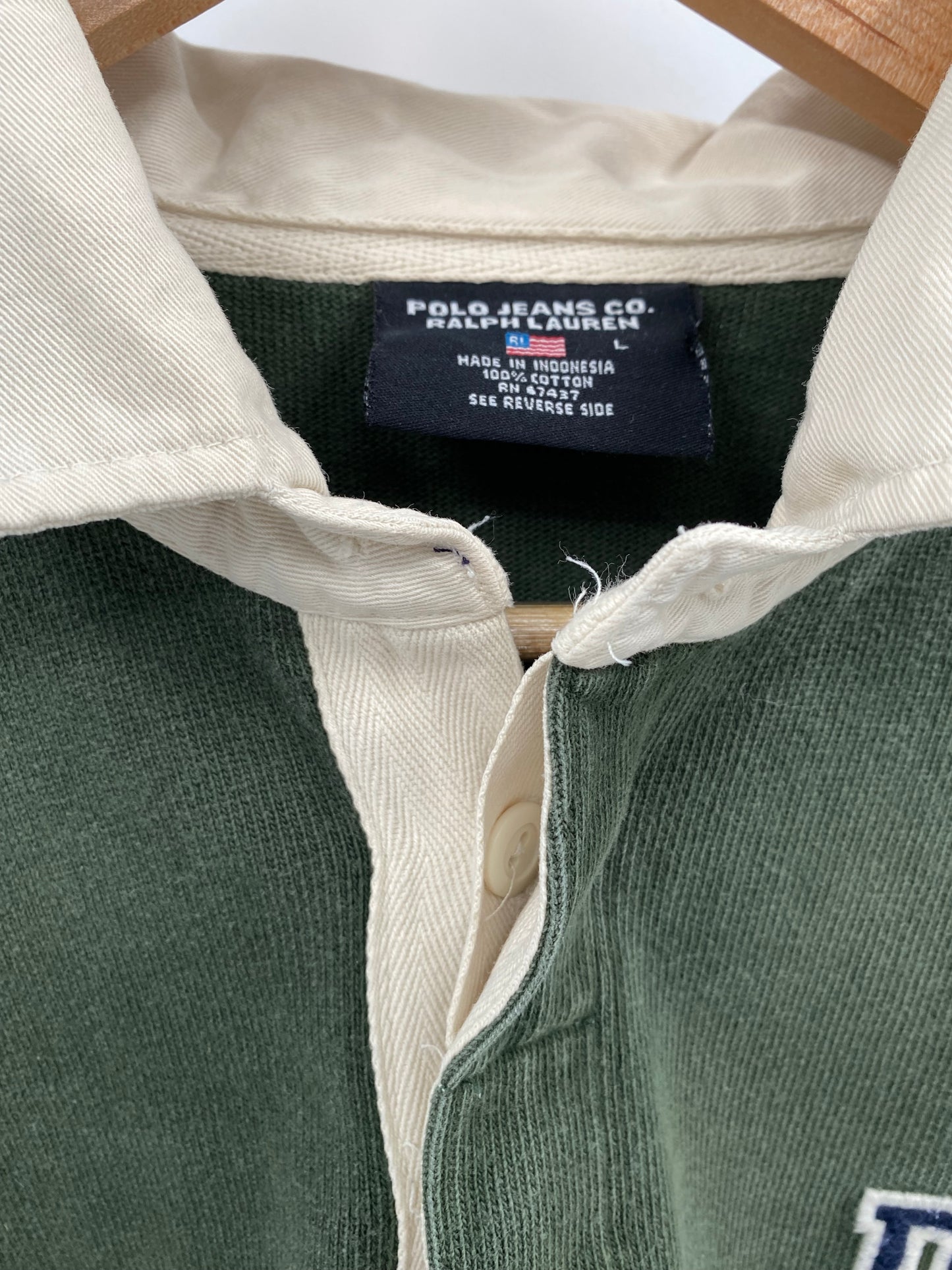 Vintage POLO JEANS RALPH LAUREN Size L Rugby-Shirt / k6946