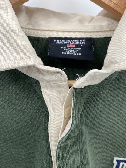 Vintage POLO JEANS RALPH LAUREN Size L Rugby-Shirt / k6946