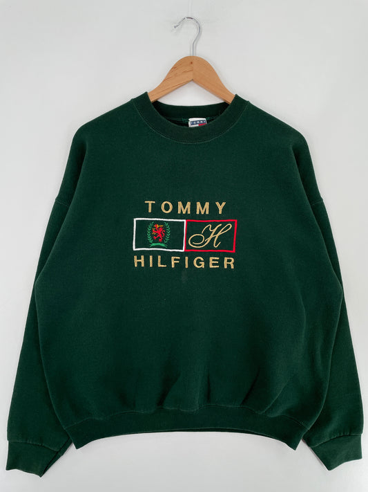 90's Remake TOMMY HILFIGER Made in USA Size XL Vintage Sweat Shirt / E4868S