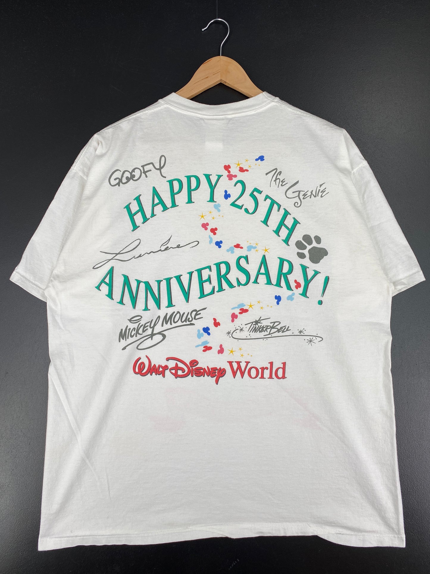 90’s WALT DISNEY WORLD 25TH ANIVERSARY Made in USA Size XL Vintage T-Shirt / A4235