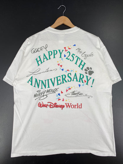 90’s WALT DISNEY WORLD 25TH ANIVERSARY Made in USA Size XL Vintage T-Shirt / A4235