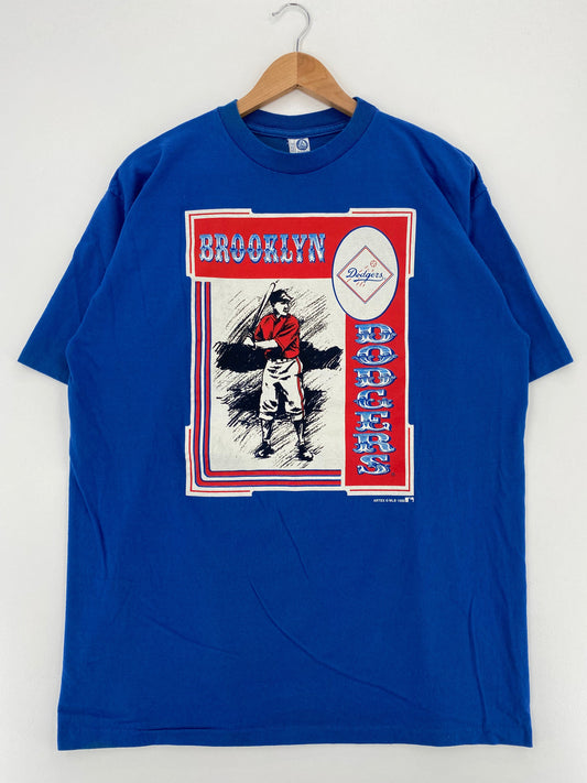 .1990 BROOKLYN DOGERS Made in USA Size XL Vintage MLB T-Shirt / E6307T