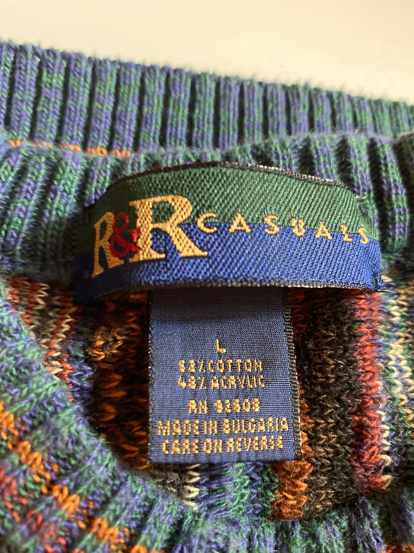 Vintage 3D Coogi-Style Size L Knit Sweater / 9777