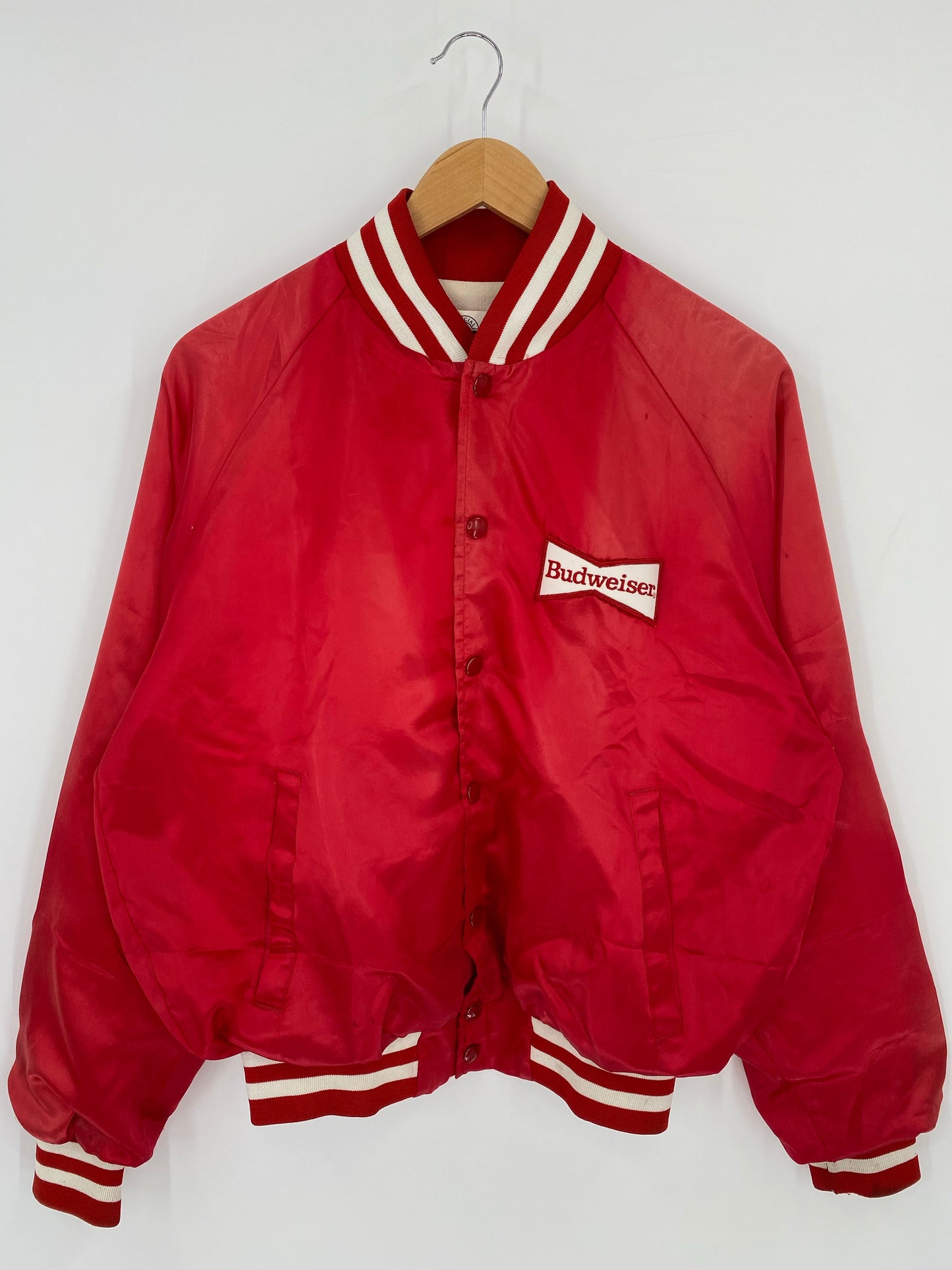 .Vintage BUDWEISER Size No Tag (Approx.L) Nylon Jacket / A7940