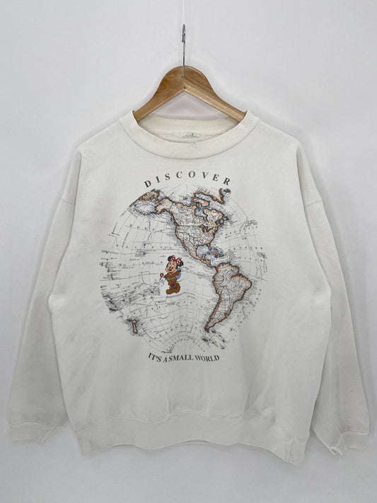 90’s It’s A Small World Disney Size (No tag) Approx. XL Vintage Sweat-shirt/ K5157