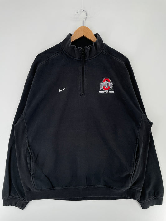 Vintage NIKE x OHIO STATE Size XL Vintage College Half Zip Sweat Shirt / E6713S