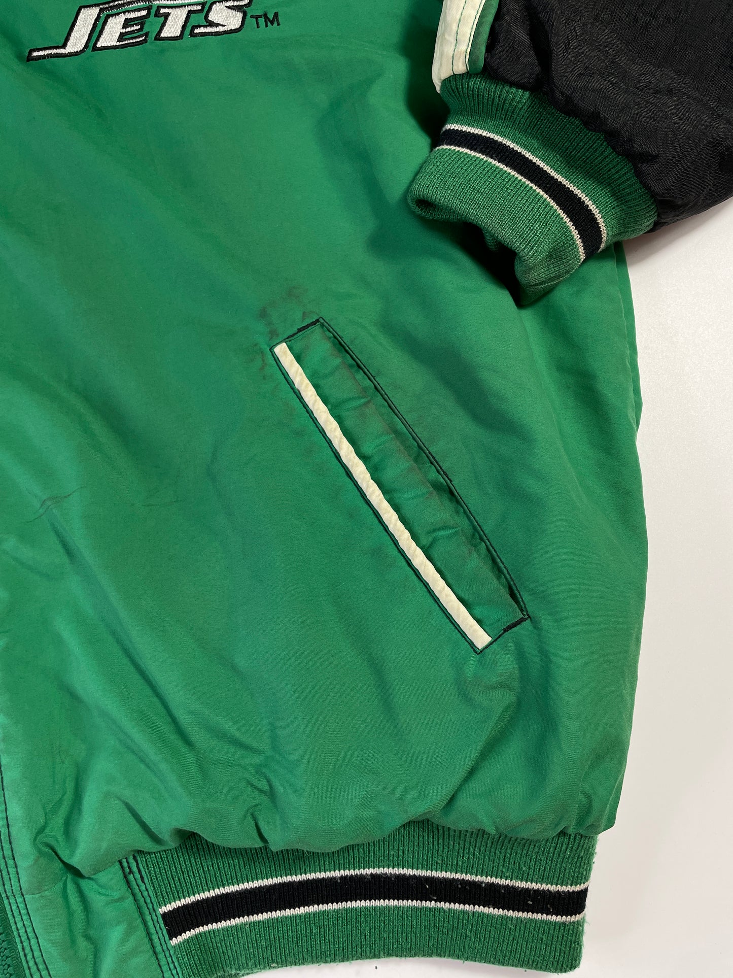 90’s STARTER x NEW YORK JETS Size L NFL Padded Nylon Jacket / A8281