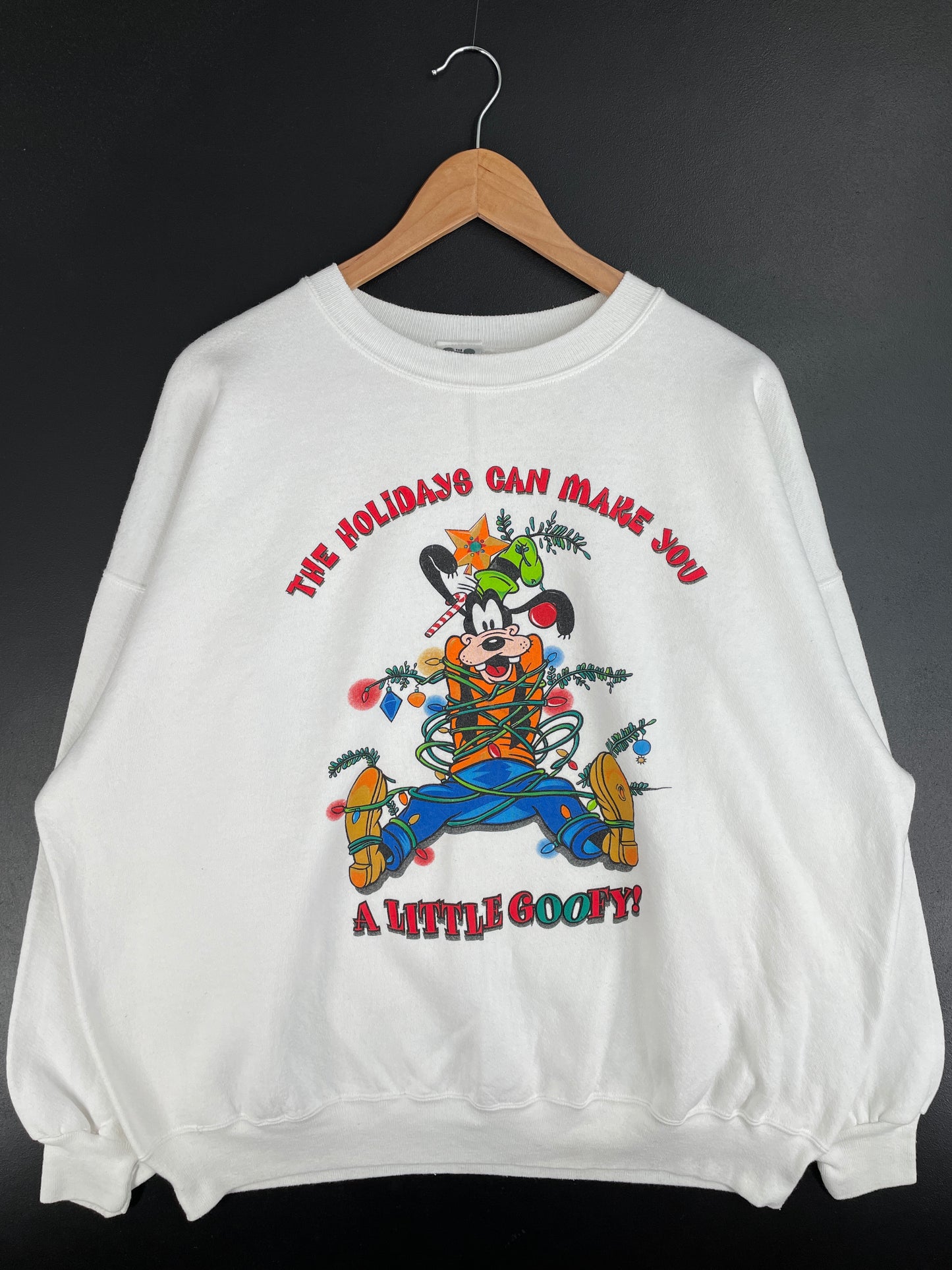00' DISNEY GOOFY CHRISTMAS Made in USA Size XXL Vintage Sweat-shirt / E912