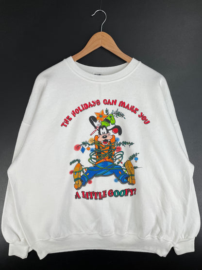 00' DISNEY GOOFY CHRISTMAS Made in USA Size XXL Vintage Sweat-shirt / E912