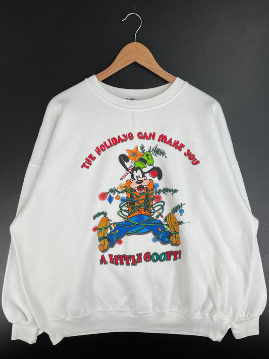 00' DISNEY GOOFY CHRISTMAS Made in USA Size XXL Vintage Sweat-shirt / E912