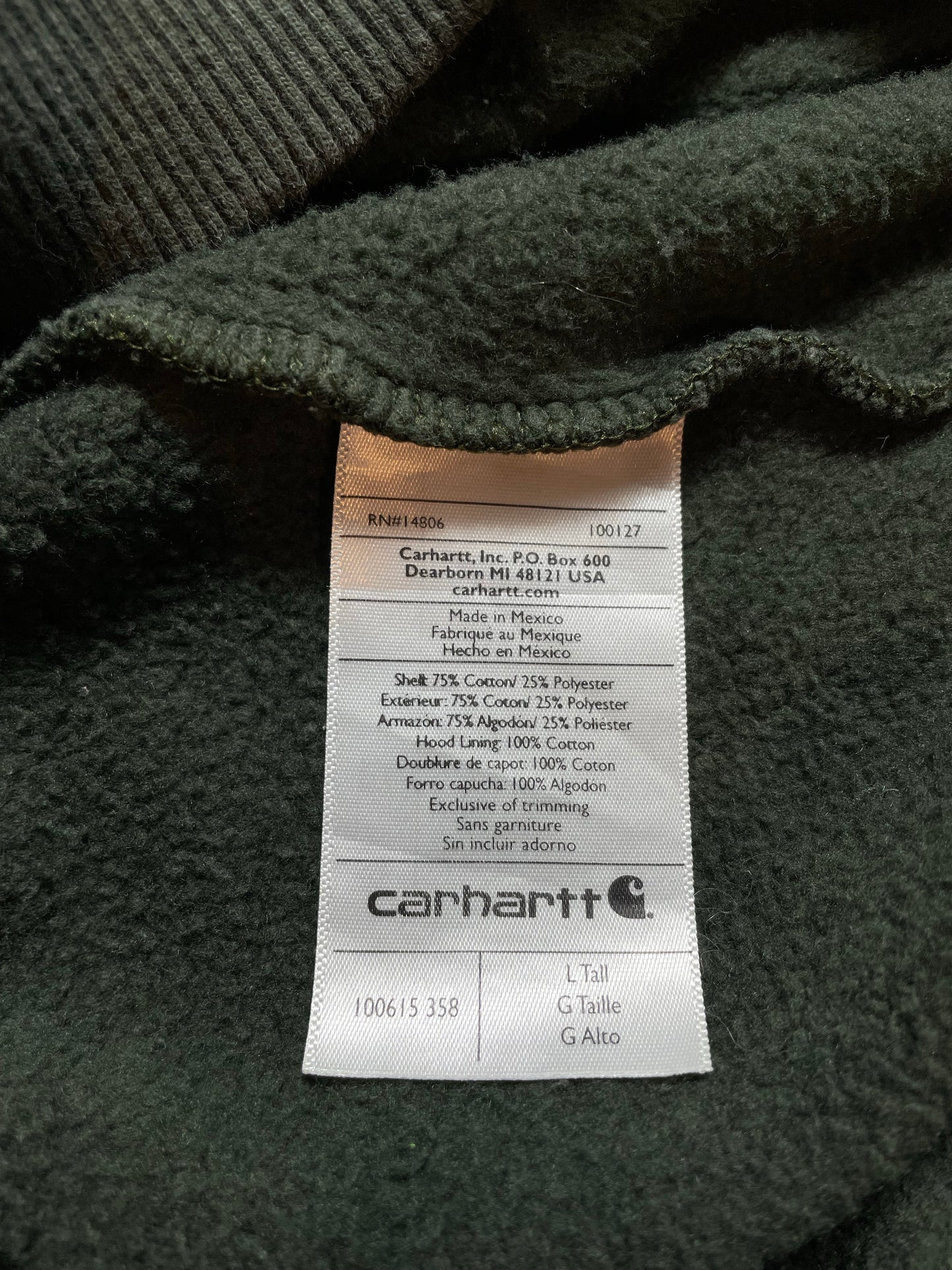 Vintage CARHARTT Size L Hoodie Sweat-Shirt / K9428