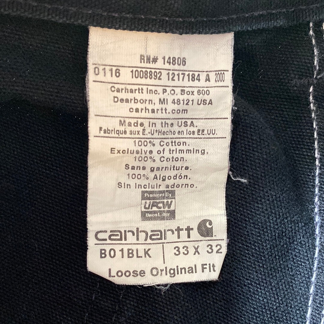 Vintage CARHARTT Size W34xL30 Made in USA Double Knee Duck Pants / E243